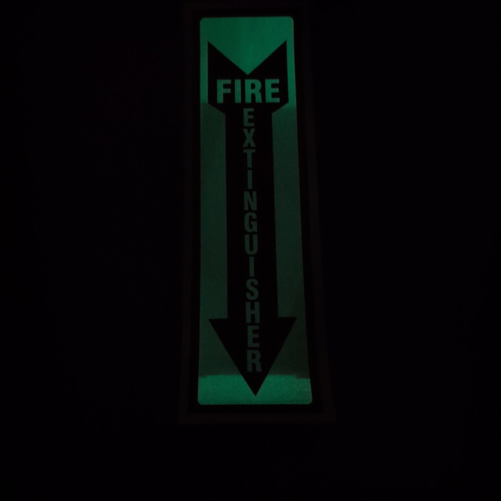 Vintage Style Glow in the Dark Fire Extinguisher Sign‎ Red Arrow Vertical Safety - Picture 3 of 3